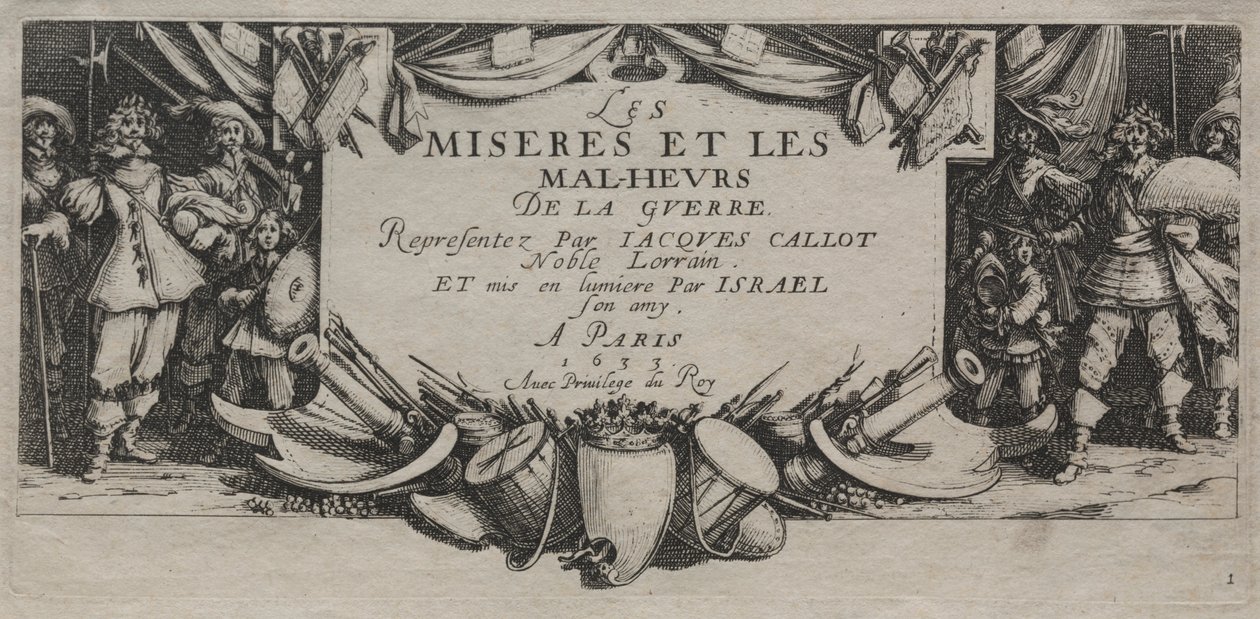 The Large Miseries of War: Titelsida av Jacques Callot
