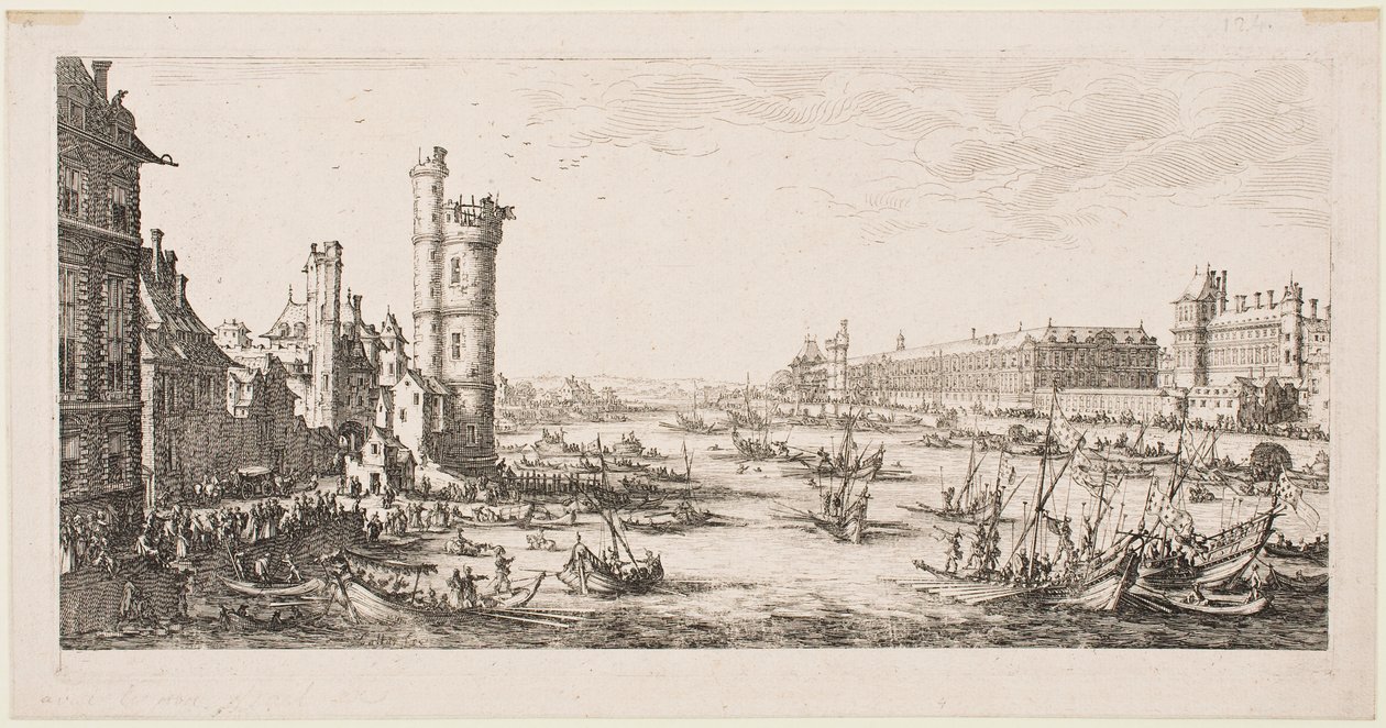 De stora vyerna över Paris: vy över Louvren av Jacques Callot