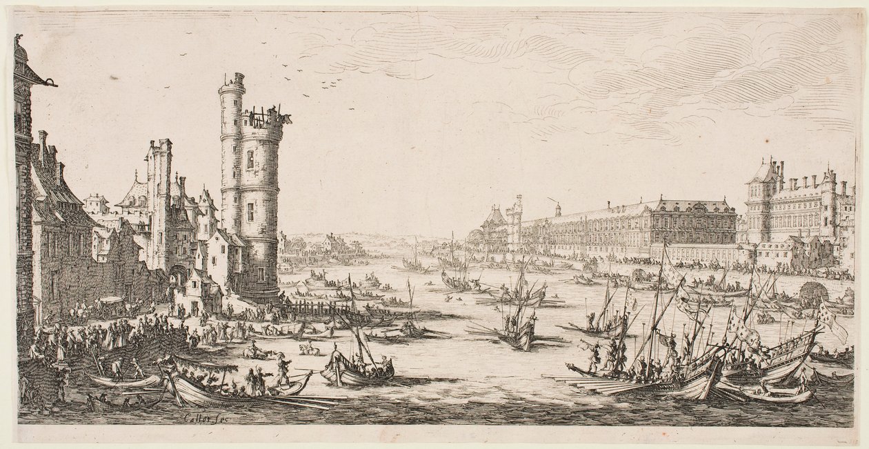 De stora vyerna över Paris: vy över Louvren av Jacques Callot