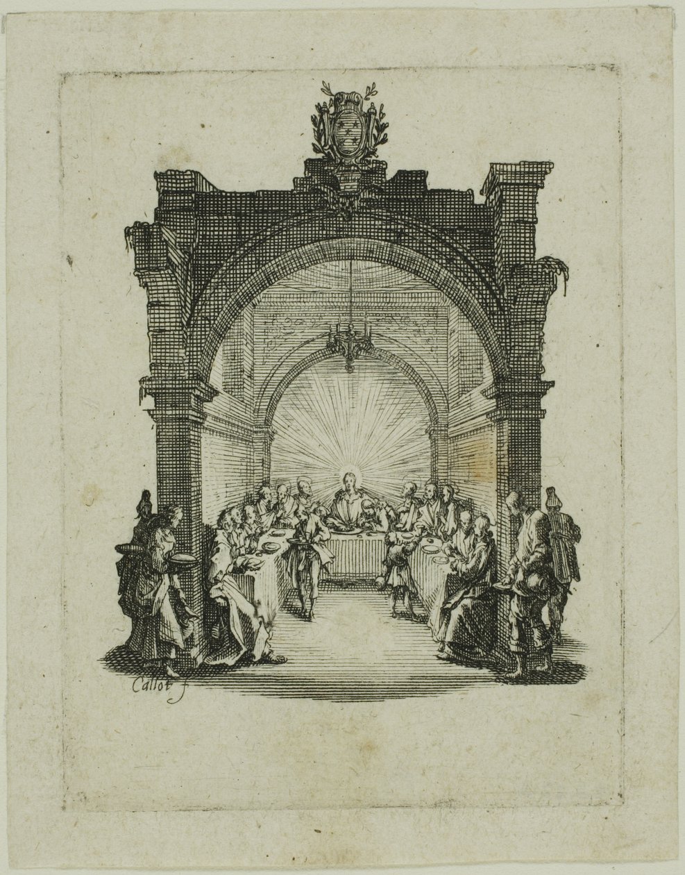 Den sista måltiden, från Den lilla passionen av Jacques Callot