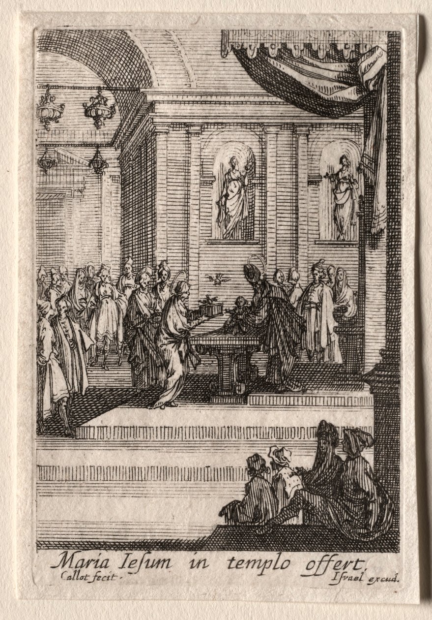 Jungfruns liv: Presentationen av Kristus i templet. av Jacques Callot