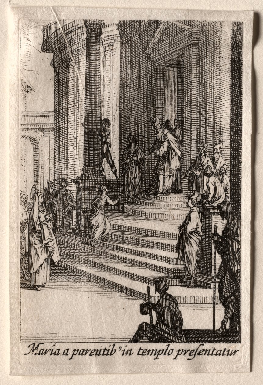 Jungfruns liv: Presentationen av Jungfrun i templet av Jacques Callot