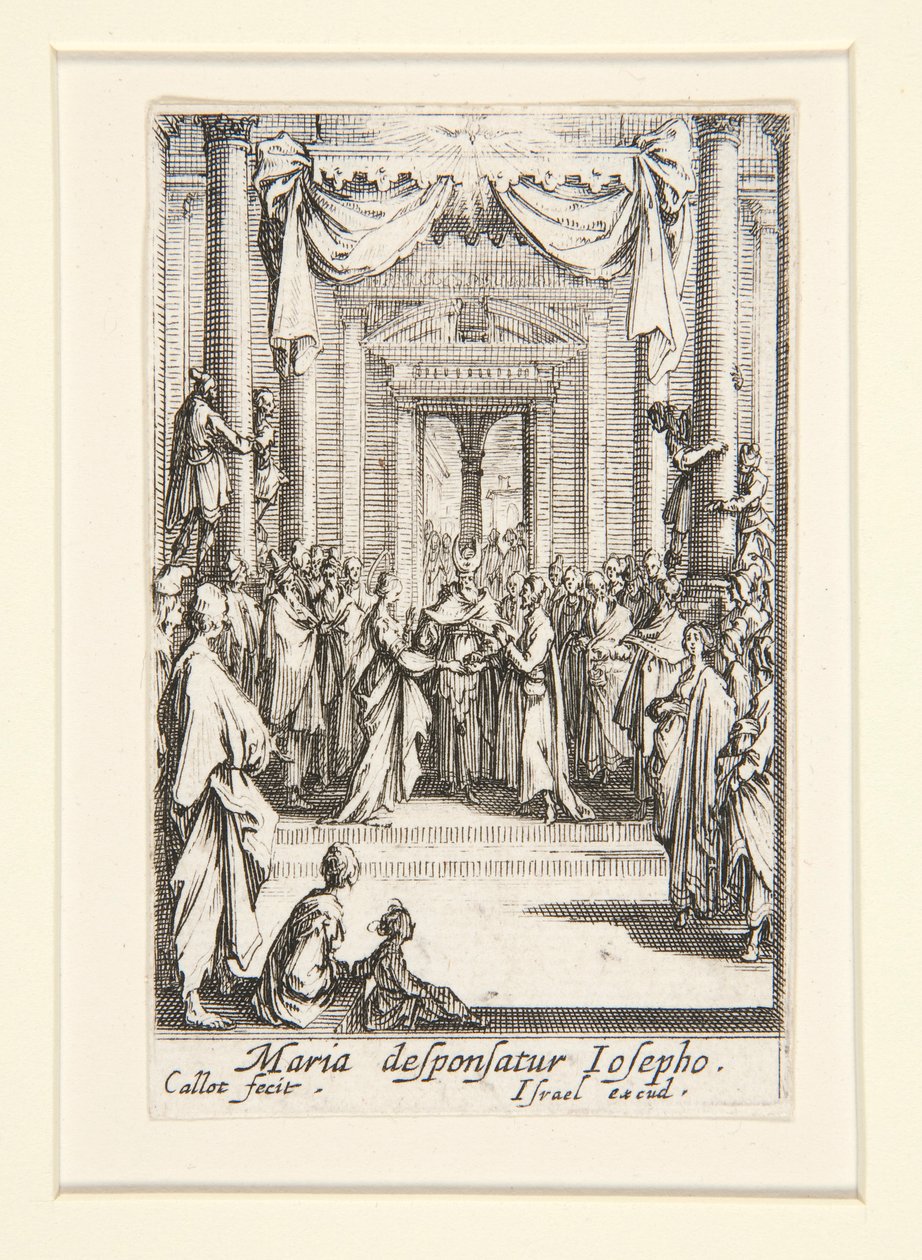 Jungfruns äktenskap, nr. 4 från The Life of the Virgin av Jacques Callot