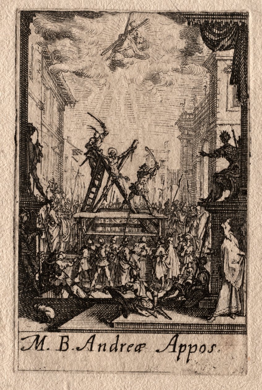 Apostlarnas martyrskap: St Andrew. av Jacques Callot