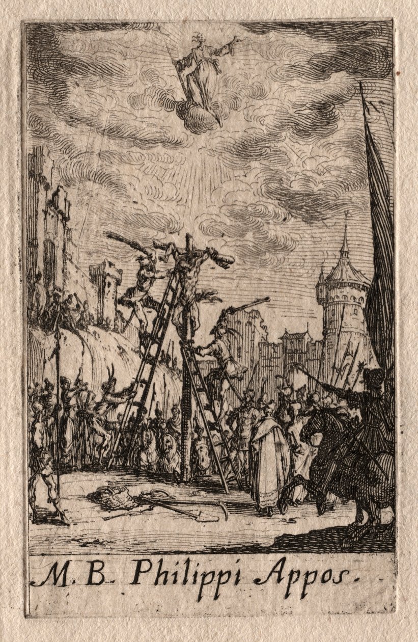 Apostlarnas martyrskap: Sankt Filip. av Jacques Callot