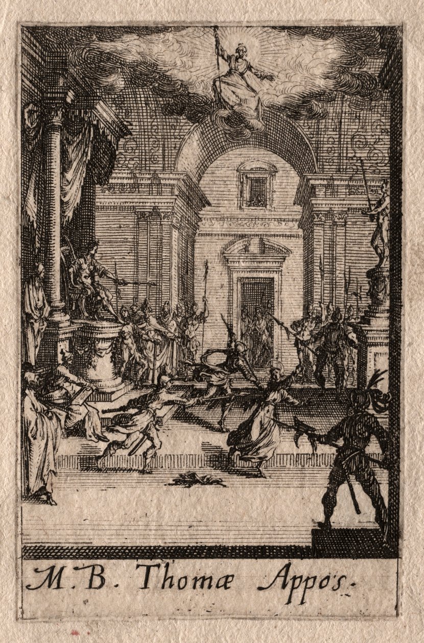 Apostlarnas martyrskap: St. Thomas. av Jacques Callot