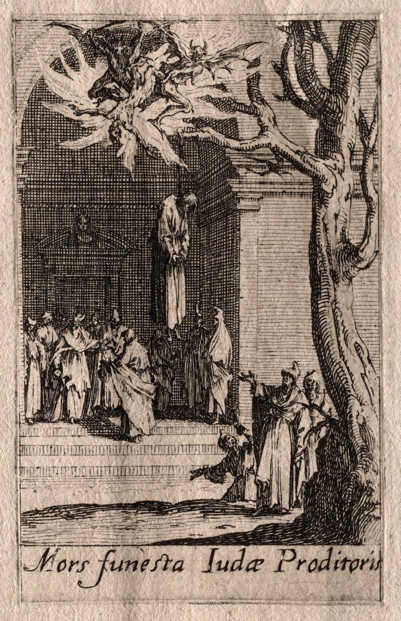 Apostlarnas martyrskap: Judas död. av Jacques Callot