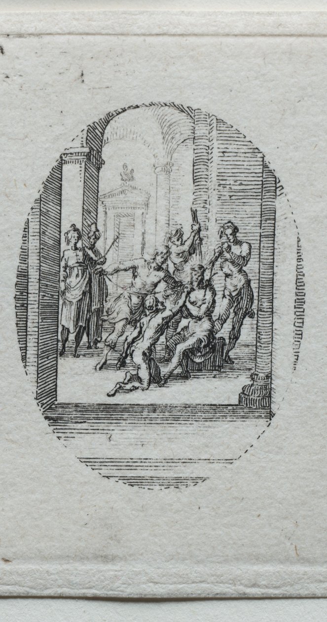 Passionens mysterier: Kristus krönt med törnar. av Jacques Callot