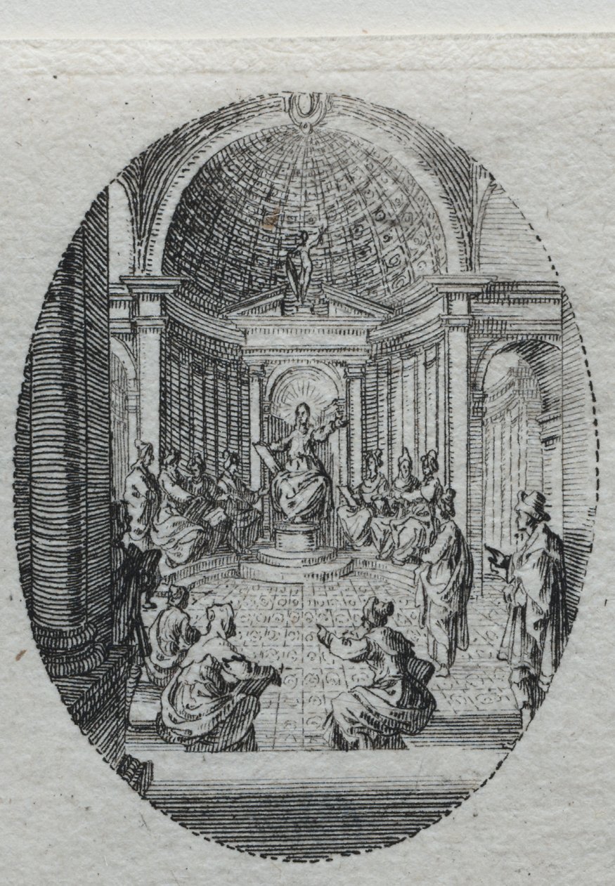 Passionens mysterier: Kristus disputerar med läkarna. av Jacques Callot