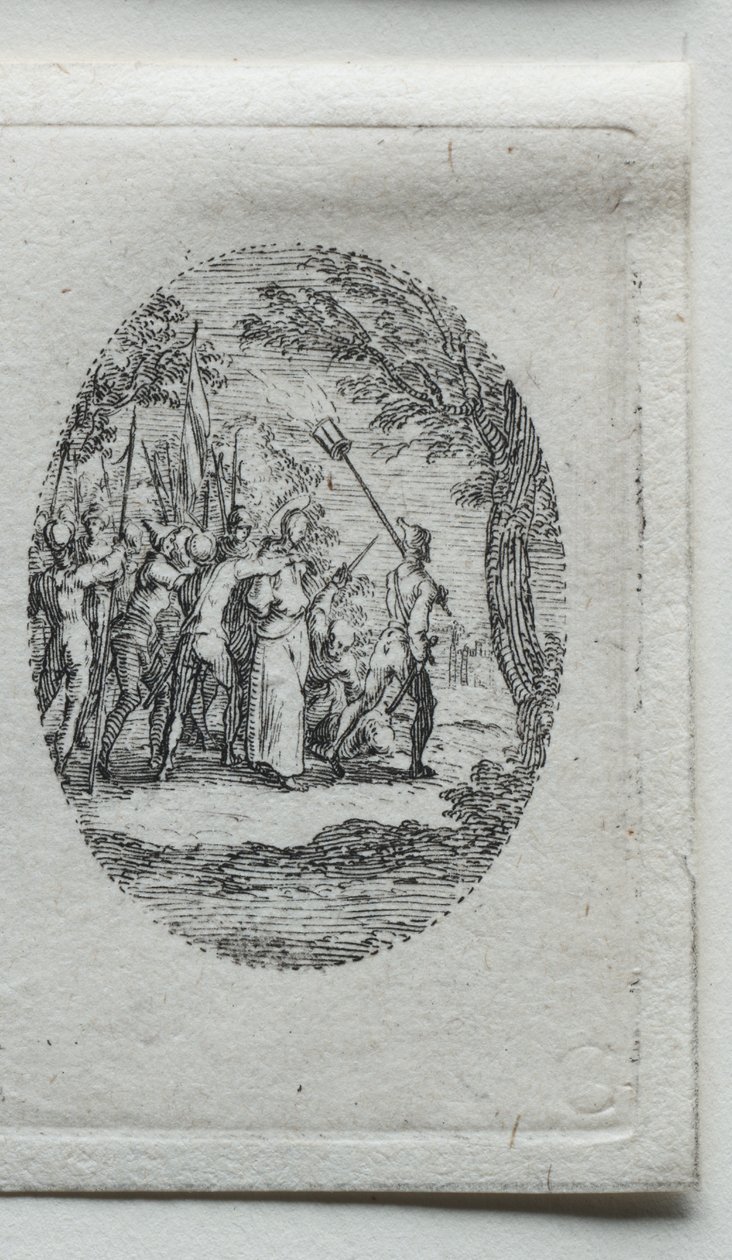 Passionens mysterier: Kristus tillfångatagen. av Jacques Callot
