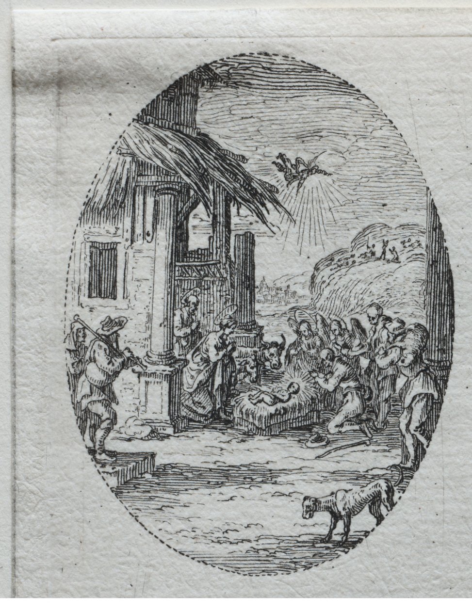 Passionens mysterier: Herdarnas tillbedjan. av Jacques Callot