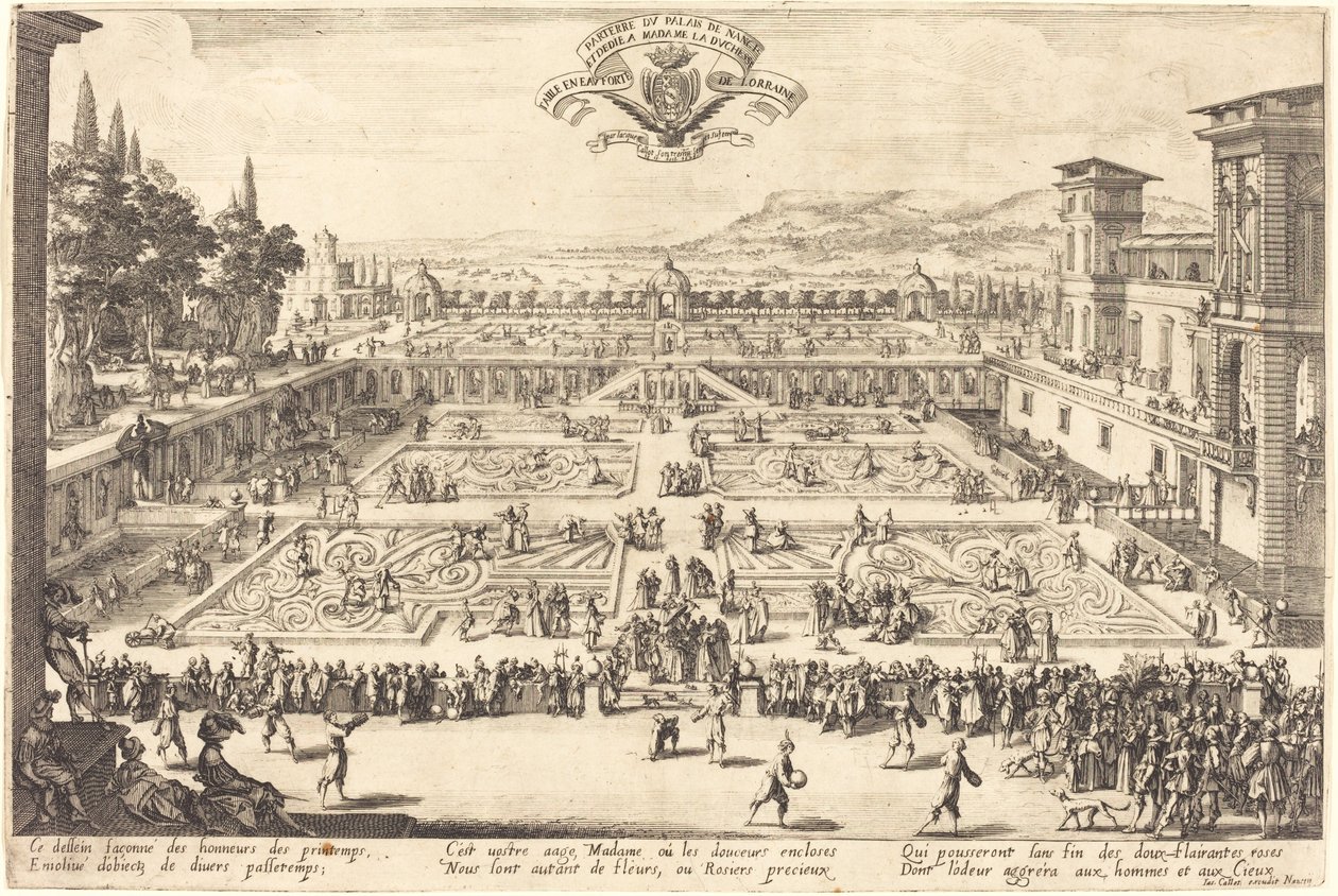 Palace Gardens i Nancy av Jacques Callot