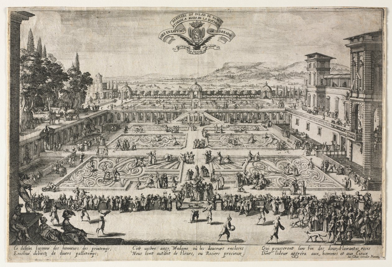 Palace Gardens i Nancy av Jacques Callot
