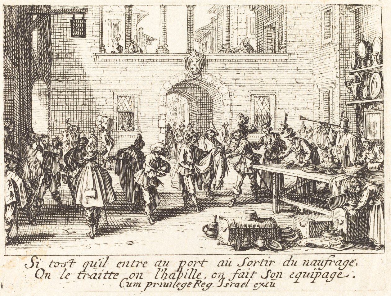 Föräldrarna skänker gåvor, 1635. av Jacques Callot