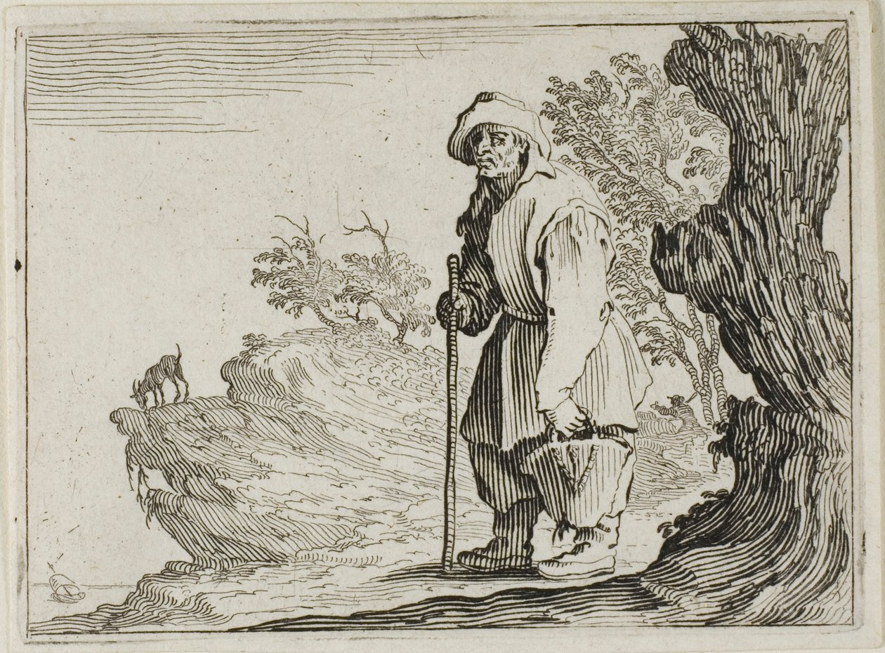 Bonden som bär sin väska, från The Caprices av Jacques Callot