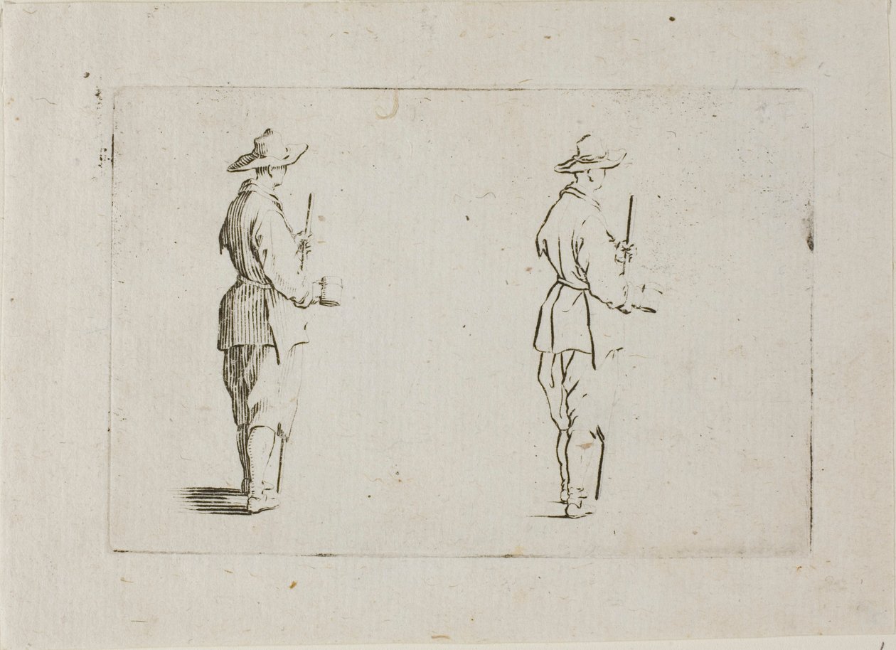 Bonden som håller en bägare, från The Caprices av Jacques Callot