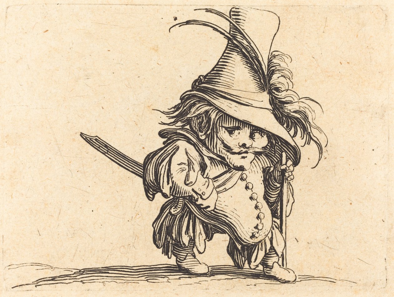 Den bukmagade mannen med den höga hatten av Jacques Callot