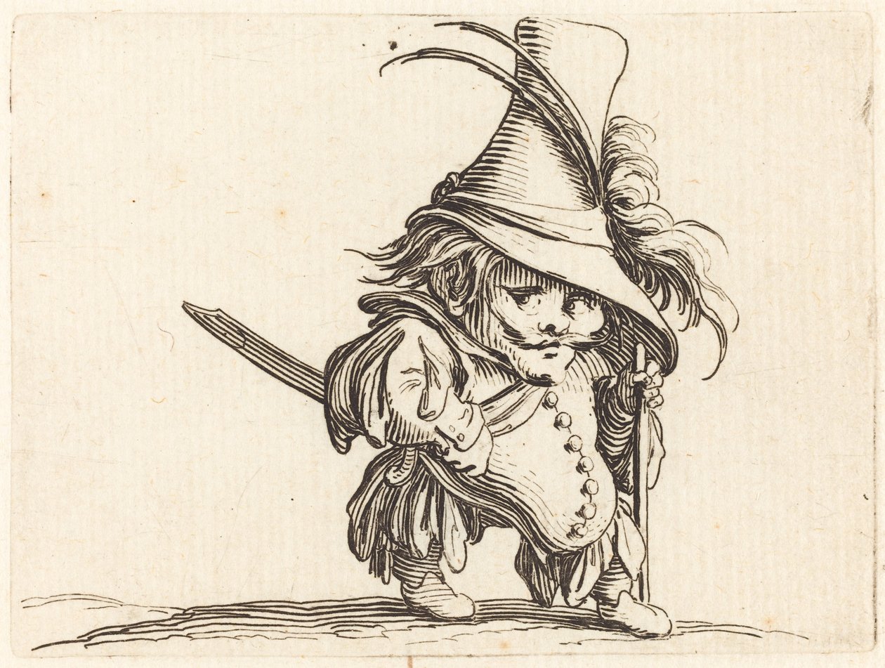 Den bukmagade mannen med den höga hatten av Jacques Callot
