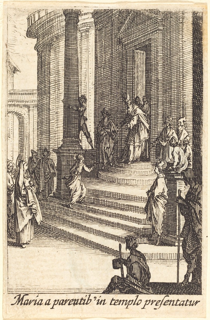 Presentationen av jungfrun av Jacques Callot