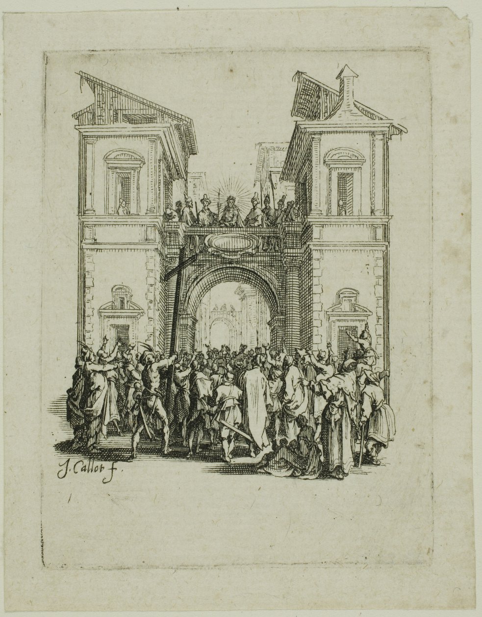 Presentationen för folket, från Den lilla passionen av Jacques Callot