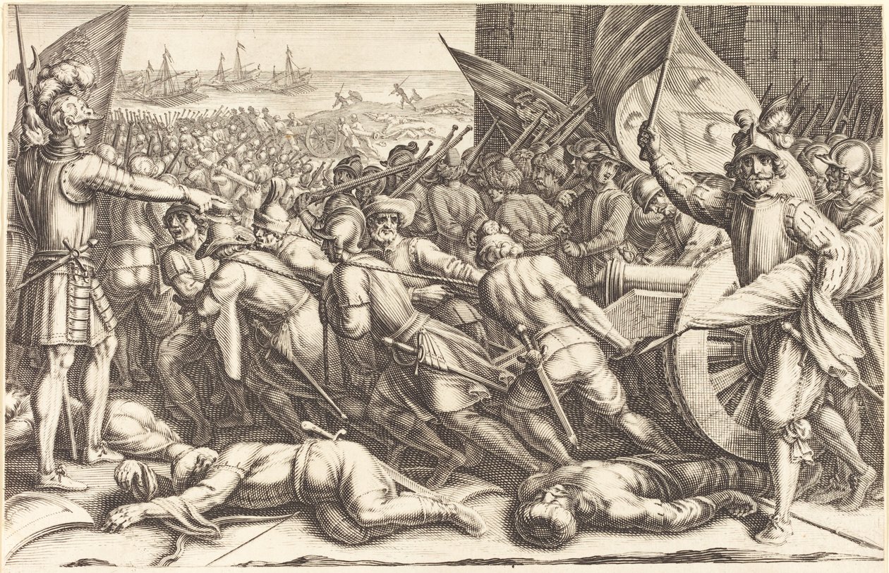 Truppernas ombordstigning, ca. 1614. av Jacques Callot