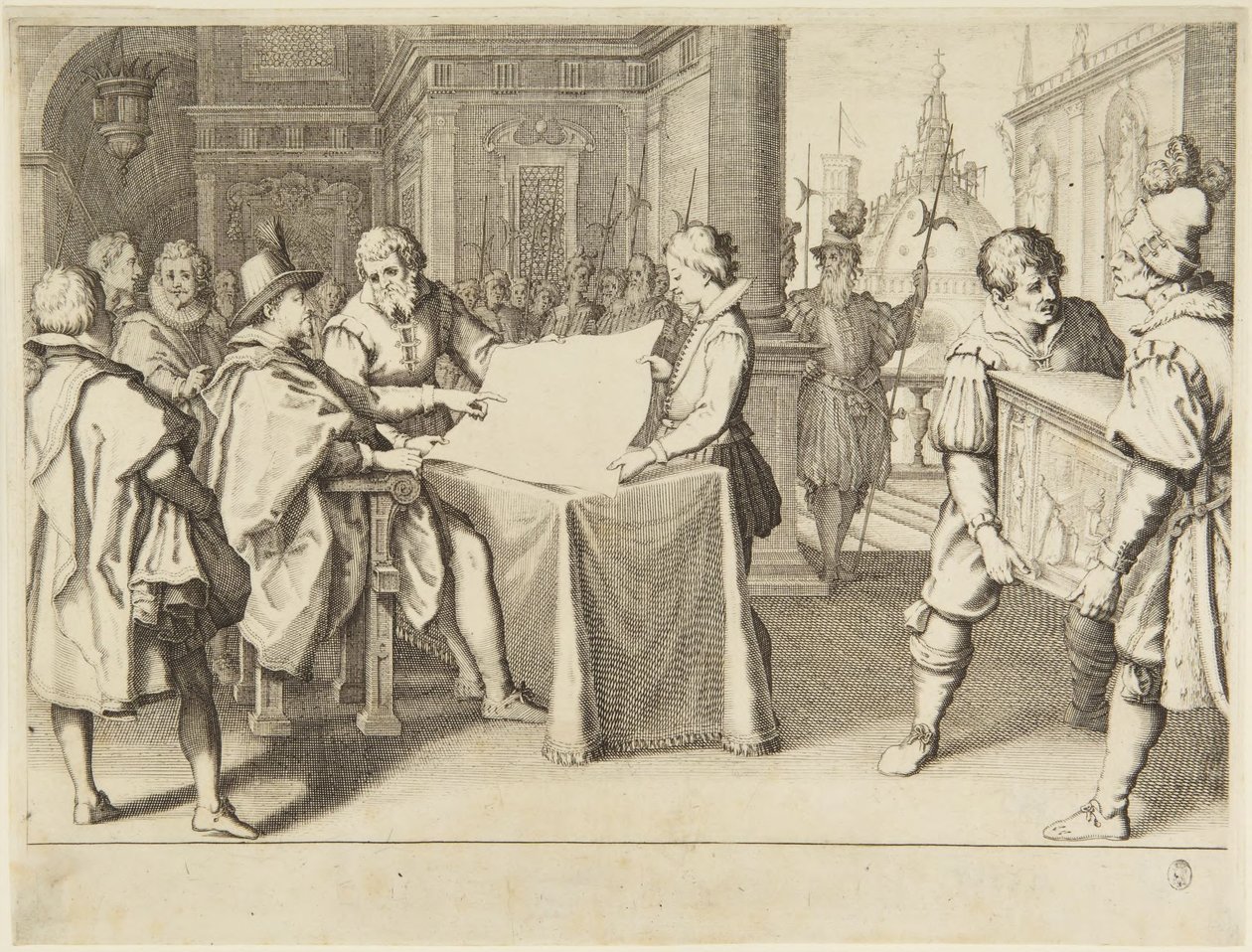 Restaureringen av kupolen på Santa Maria del Fiore i Florens av Jacques Callot