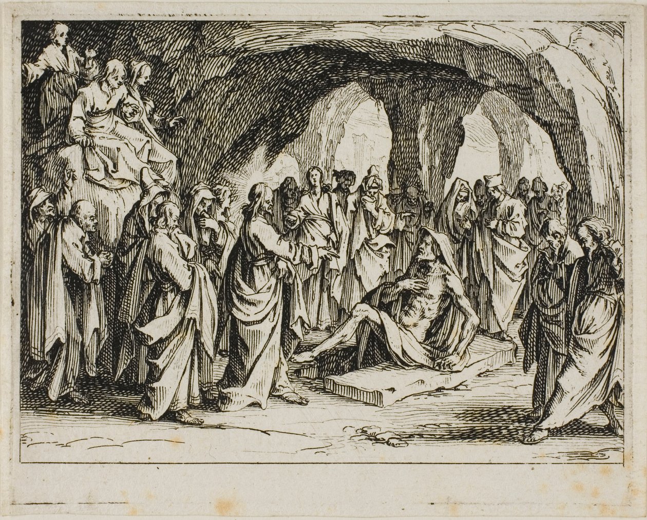 Lasarus uppståndelse, från Nya testamentet av Jacques Callot