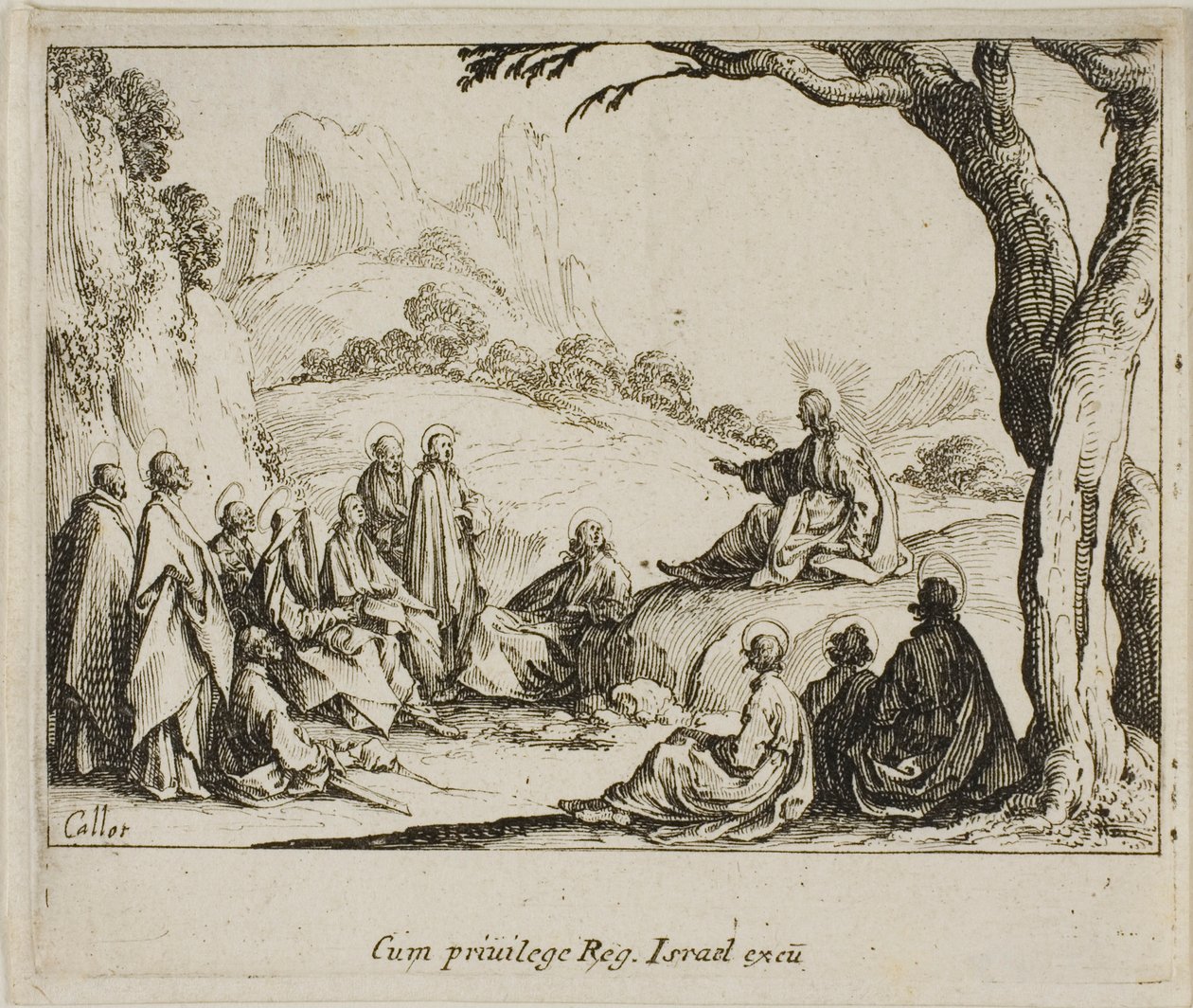 Bergspredikan, från Nya testamentet av Jacques Callot