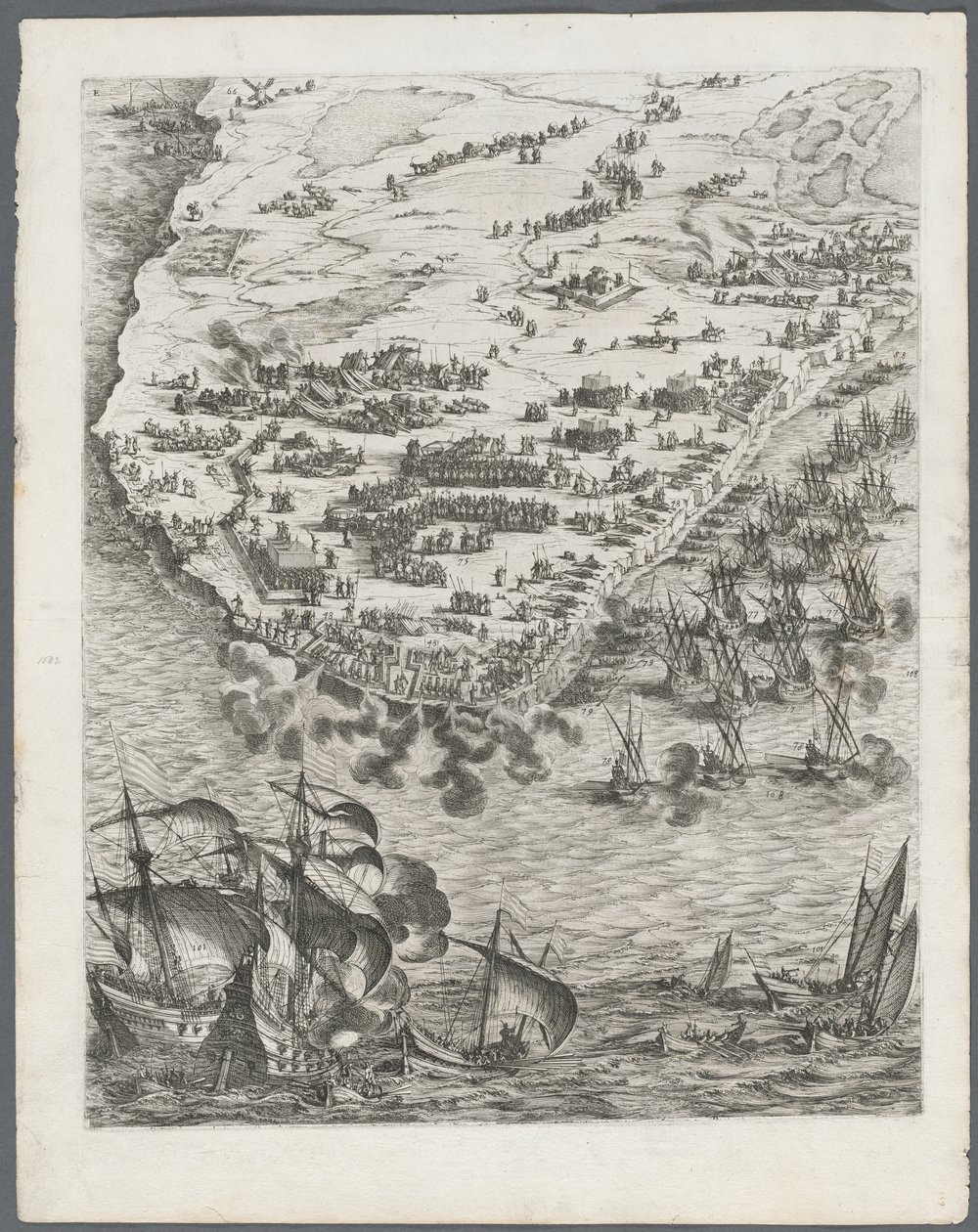 Belägringen av La Rochelle: Plåt 10 av Jacques Callot