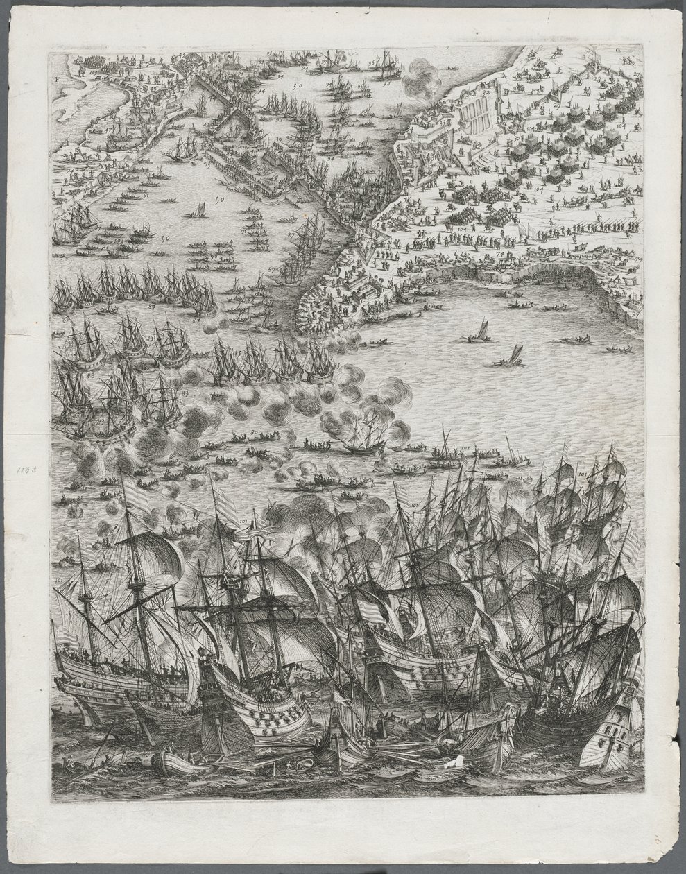 Belägringen av La Rochelle: Plåt 11 av Jacques Callot