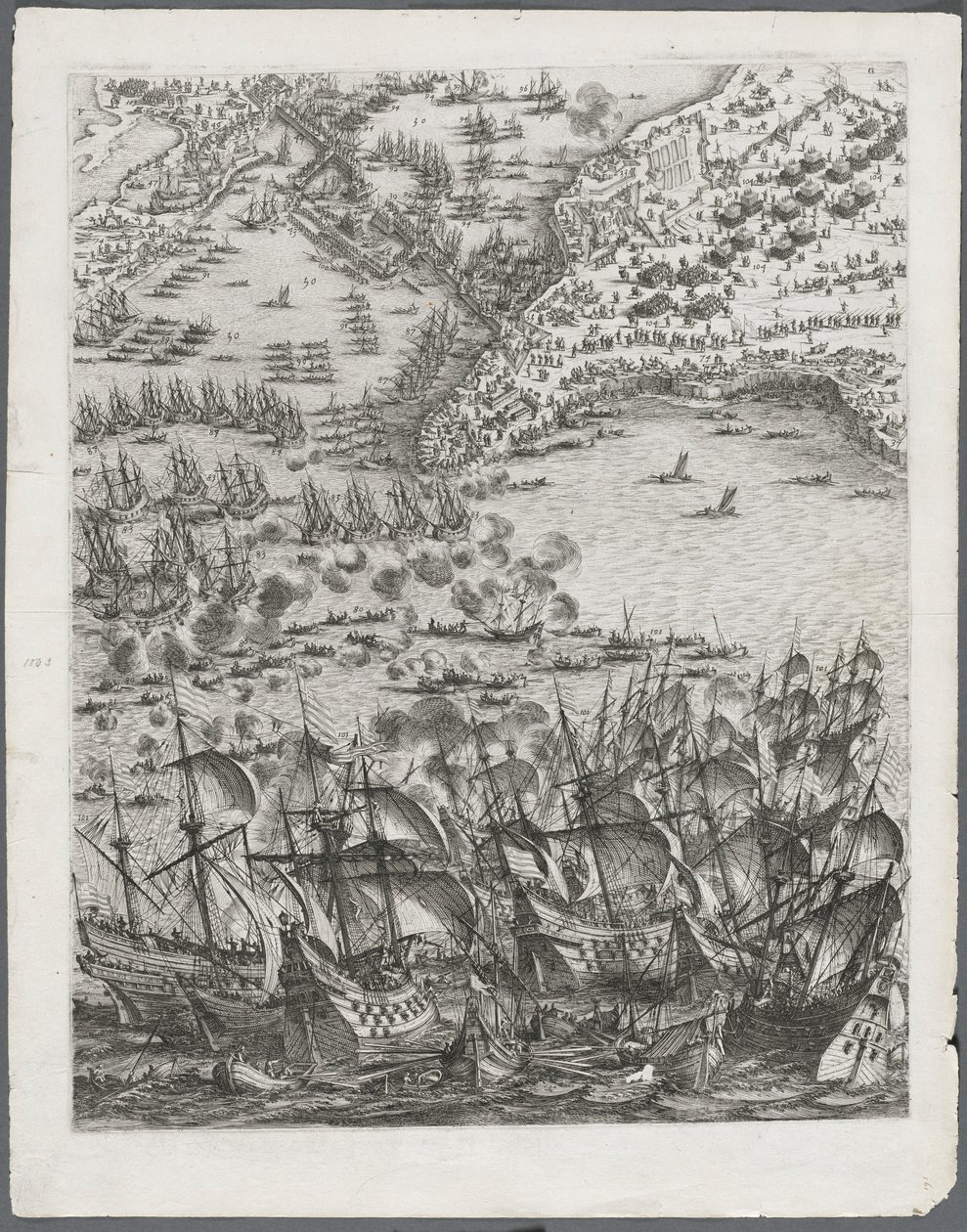 Belägringen av La Rochelle: Tavla 11, 1628-1630. av Jacques Callot