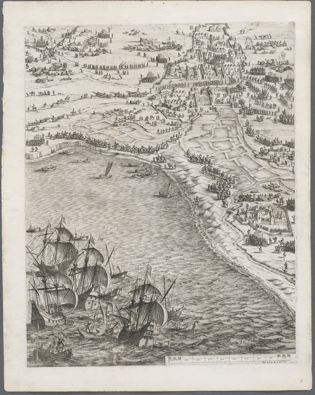 Belägringen av La Rochelle: Tavla 12, 1628-1630. av Jacques Callot