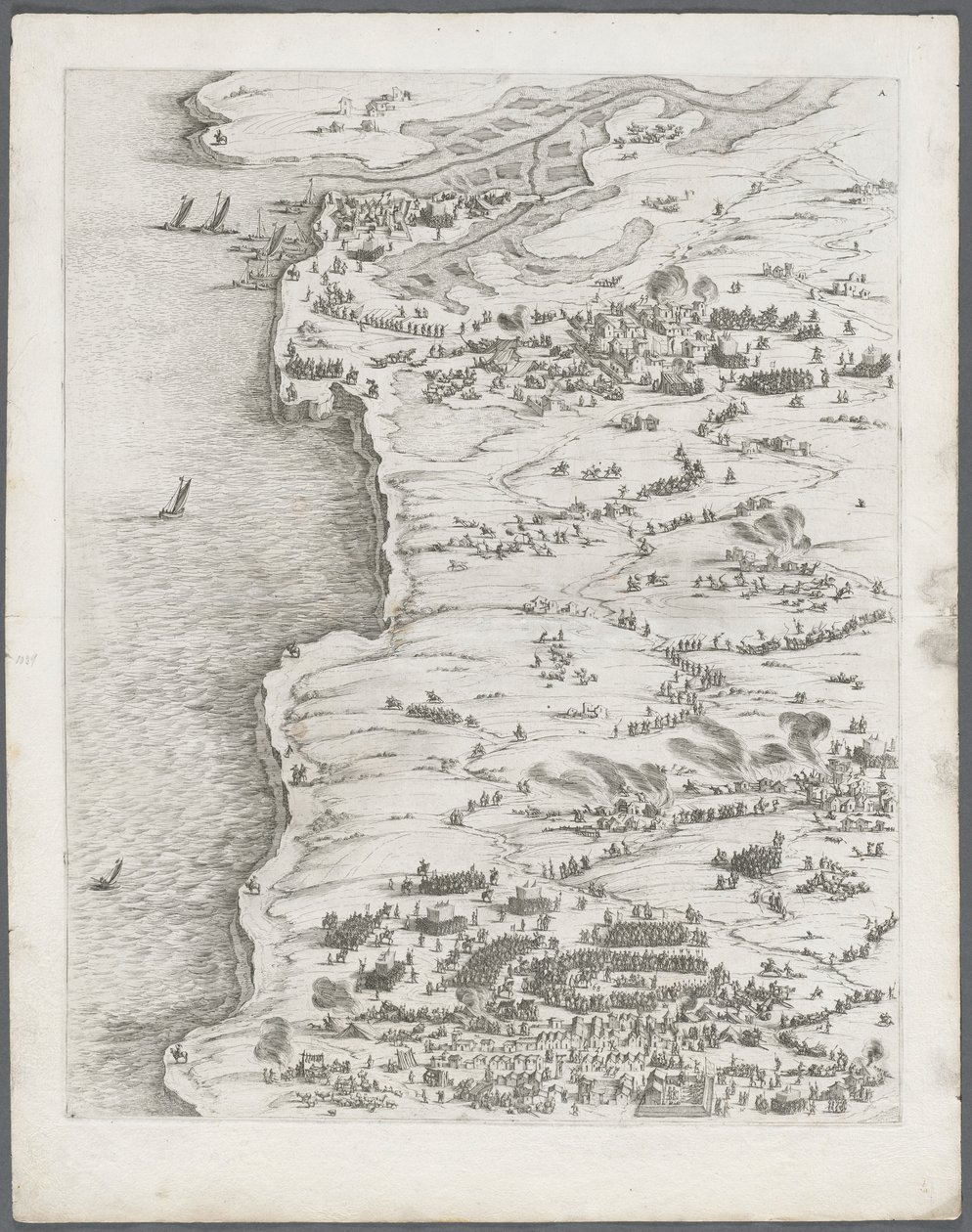 Belägringen av La Rochelle: Plåt 5, 1628-1630. av Jacques Callot