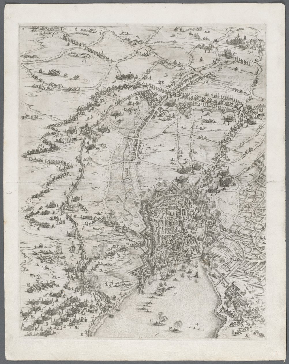 Belägringen av La Rochelle: Tavla 6, 1628-1630. av Jacques Callot