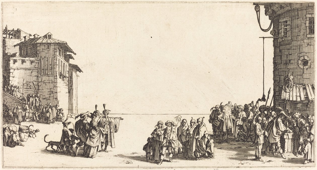 Slavmarknaden, 1620. av Jacques Callot