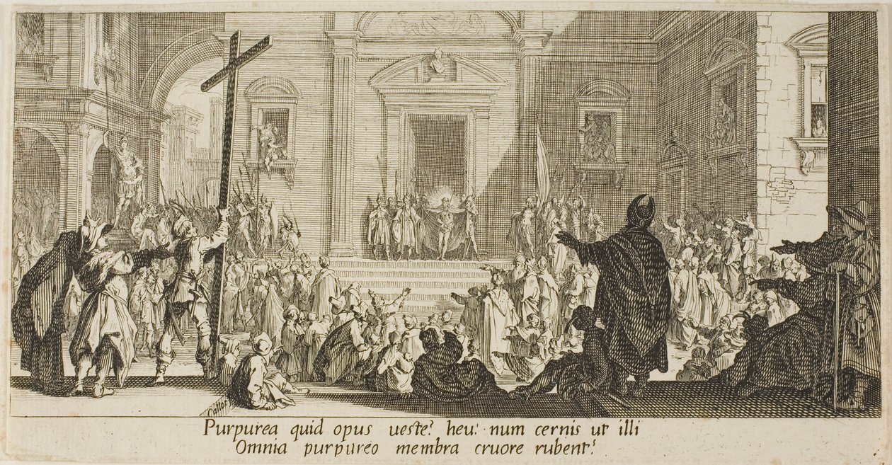 Den lilla hamnen, från olika scener designade i Florens av Jacques Callot