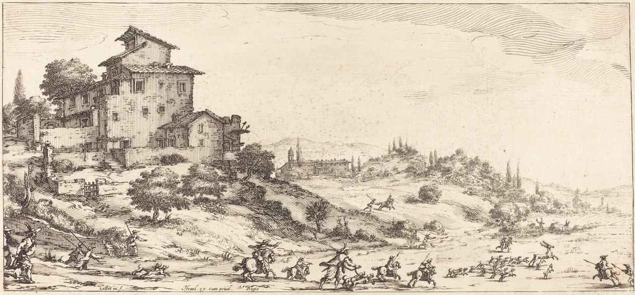 Stag Hunt, förmodligen ca. 1630. av Jacques Callot