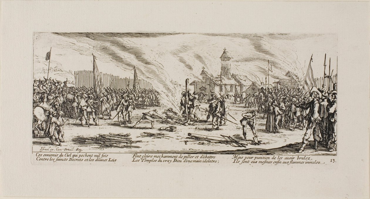 The Stake, plansch tretton från The Miseries of War av Jacques Callot