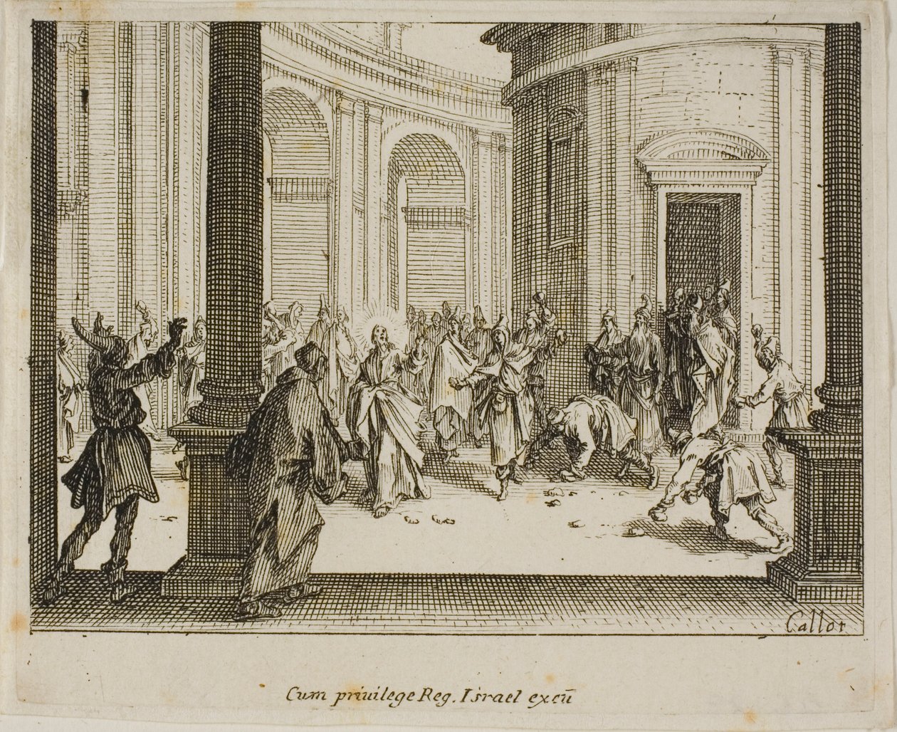 Steningen av Jesus, från Nya testamentet av Jacques Callot