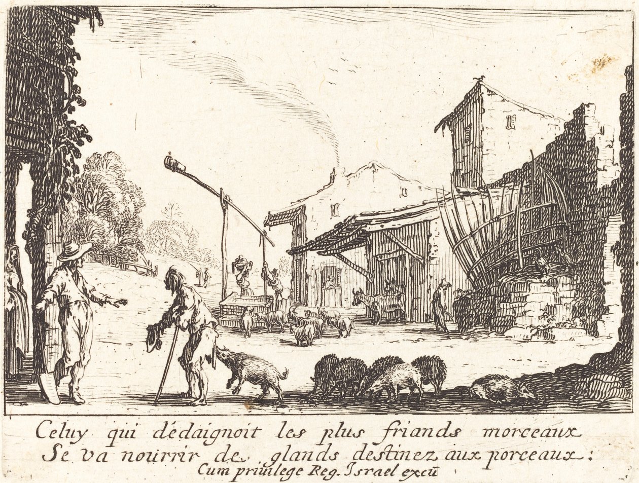 Svinhjorden, 1635. av Jacques Callot