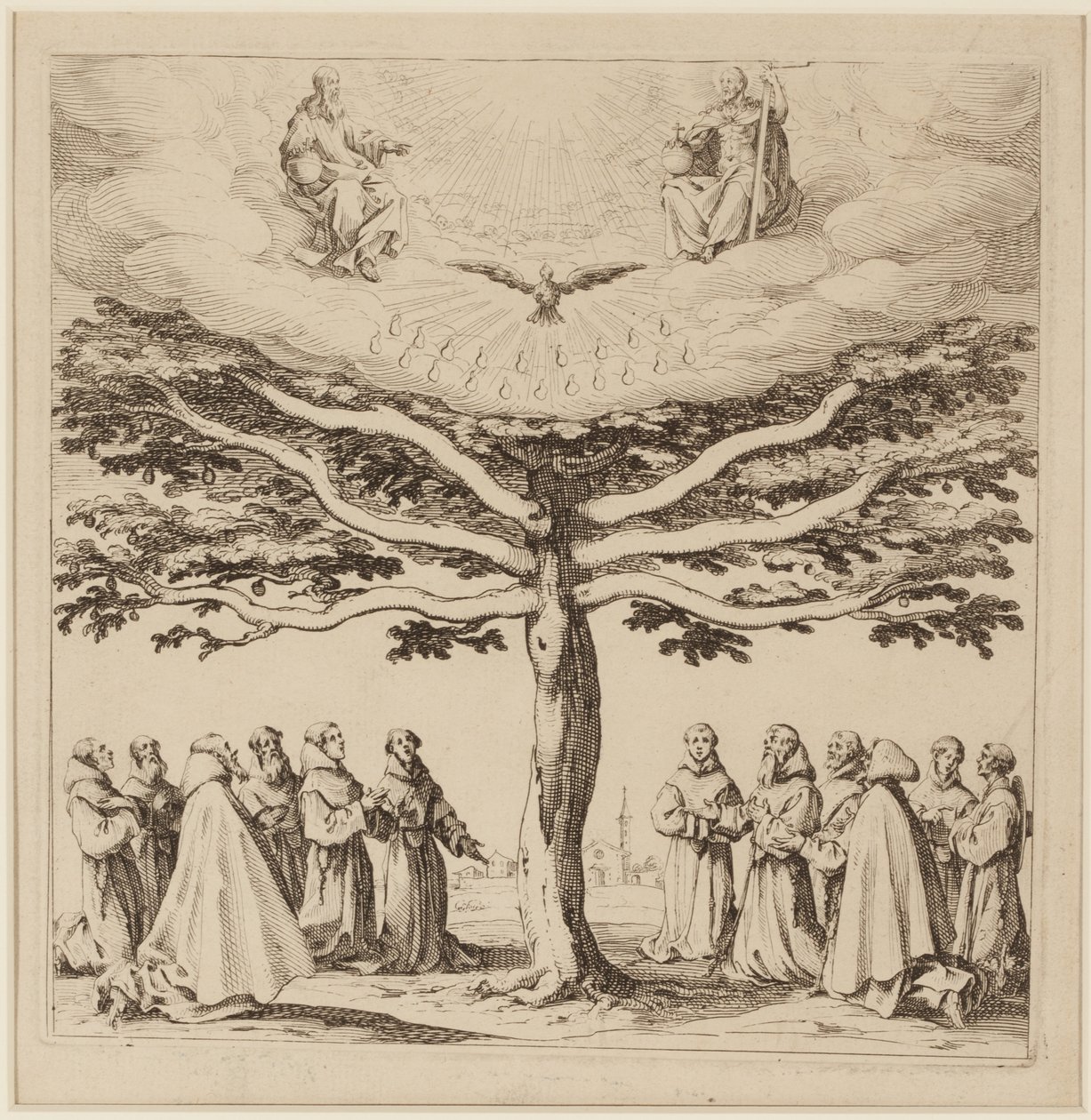 The Tree of St. Francis, ca 1619 (etsning) av Jacques Callot
