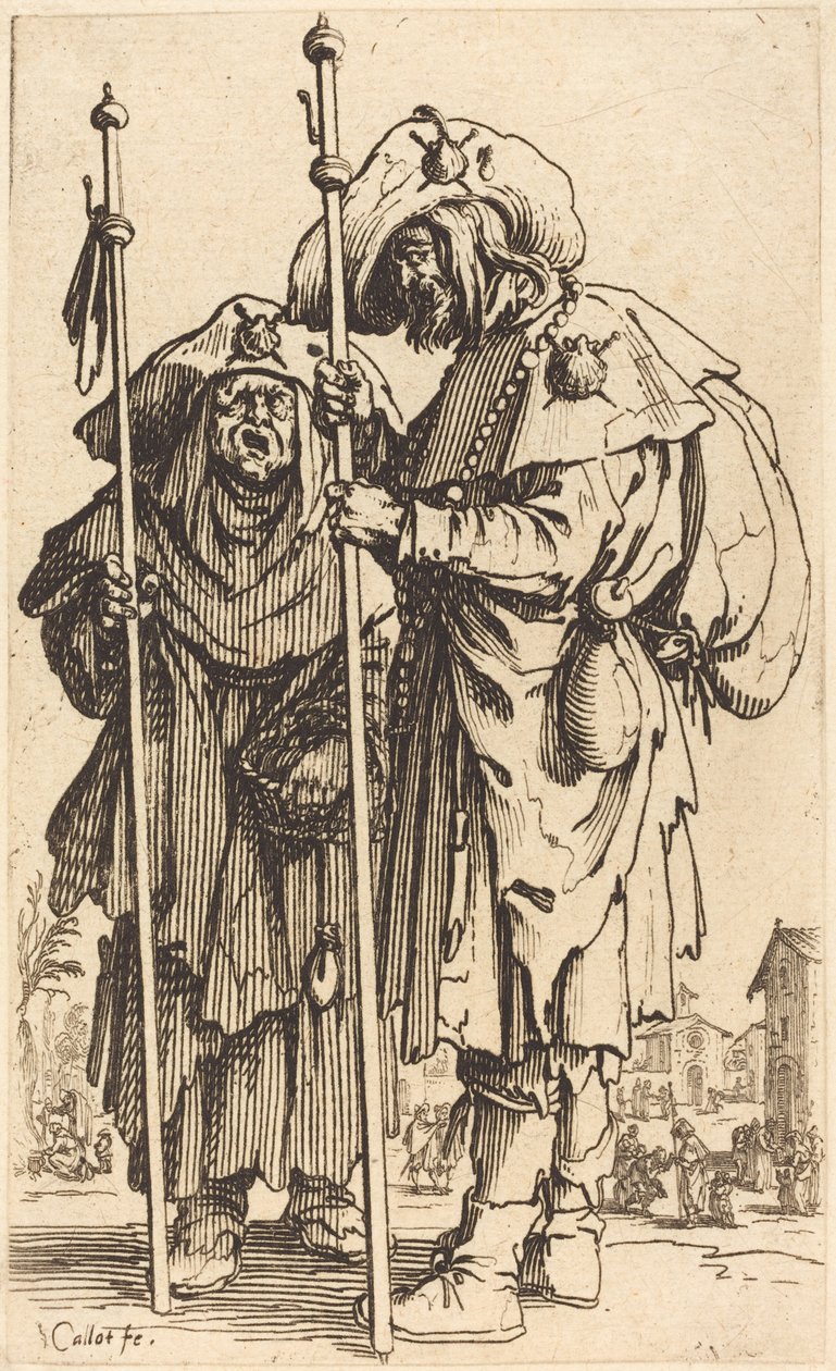 De två pilgrimerna, ca. 1622. av Jacques Callot