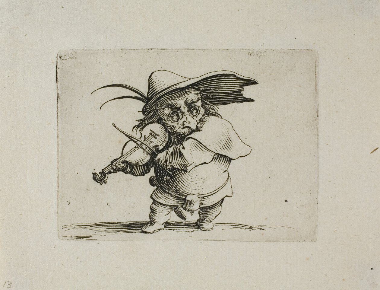 The Violin Player, från Varie Figure Gobbi av Jacques Callot