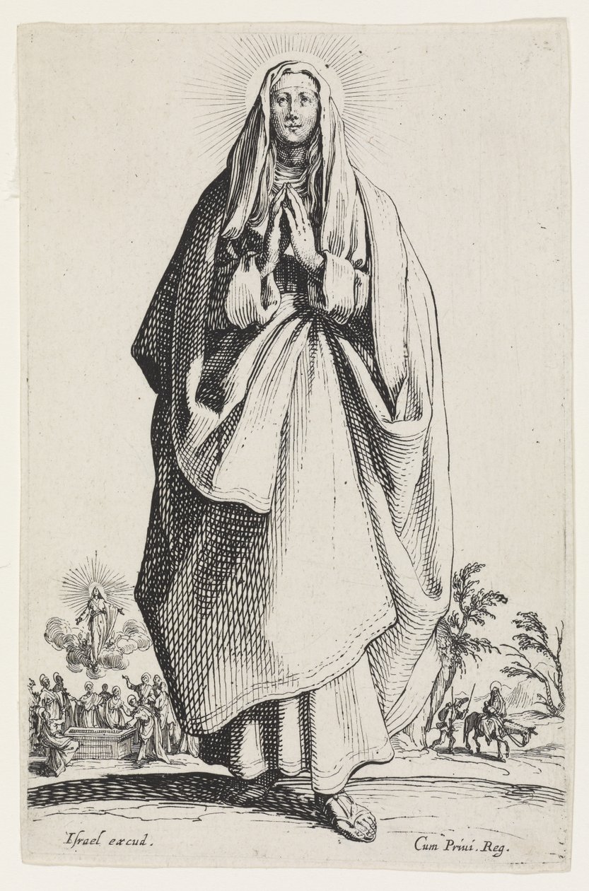 Jungfru Maria från Les Grands Apôtres (De stora apostlarna), 1631 av Jacques Callot