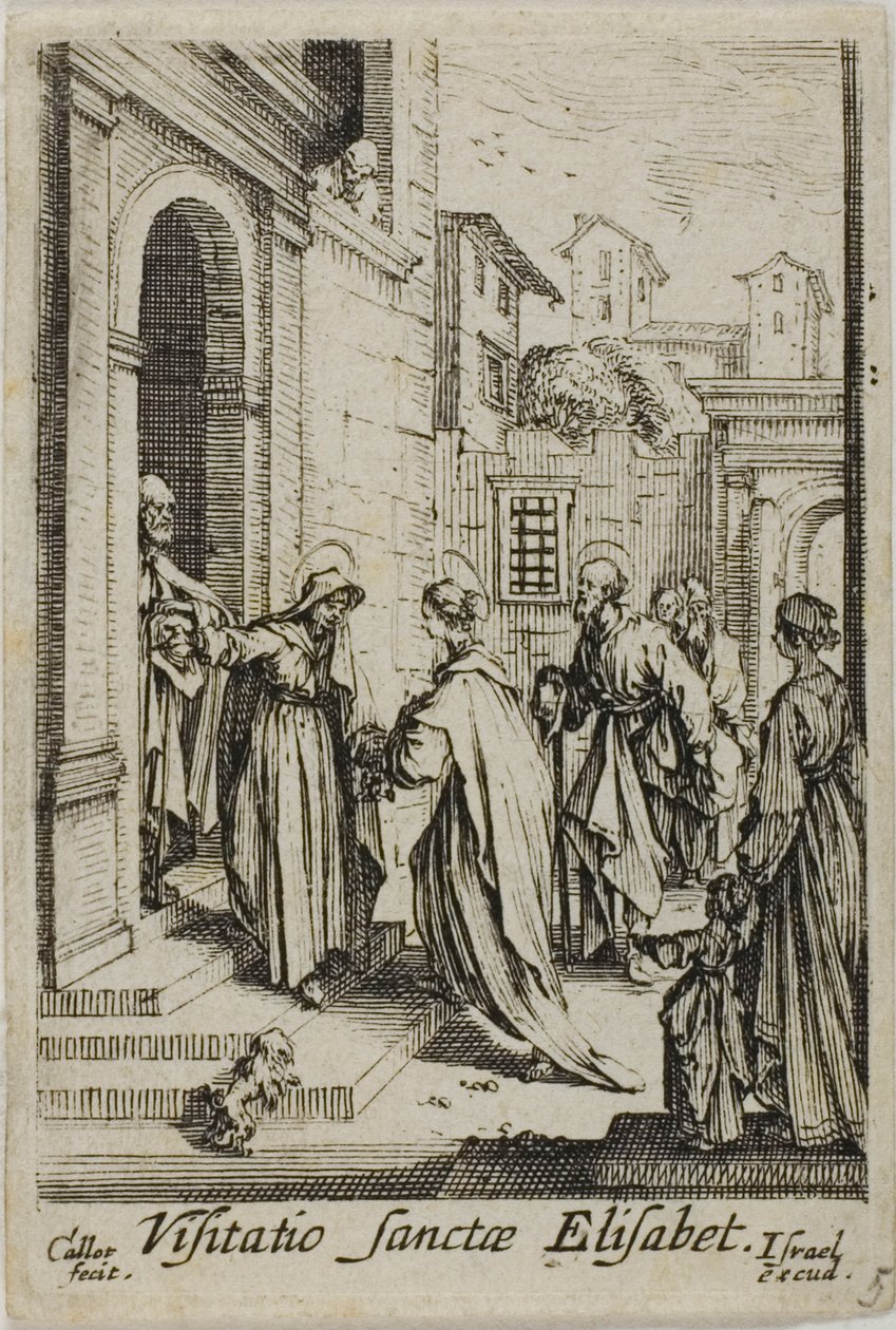 Den heliga Elisabets besök, ur Jungfru Marias liv av Jacques Callot