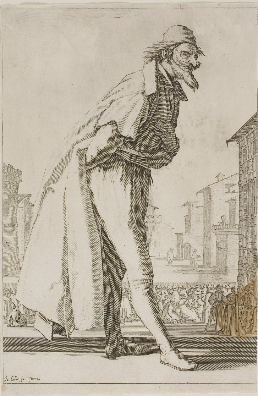 Vattenkvarnen, från olika scener designade i Florens av Jacques Callot