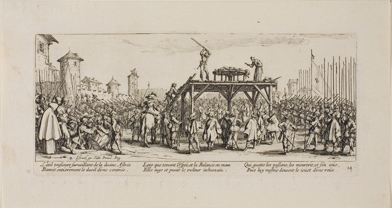 The Wheel, tallrik fjorton från The Miseries of War av Jacques Callot