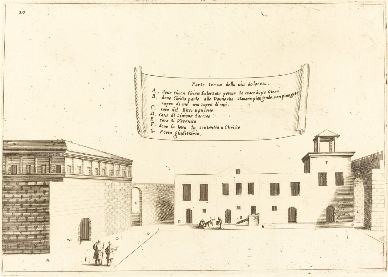 Tredje delen av Via Dolorosa av Jacques Callot