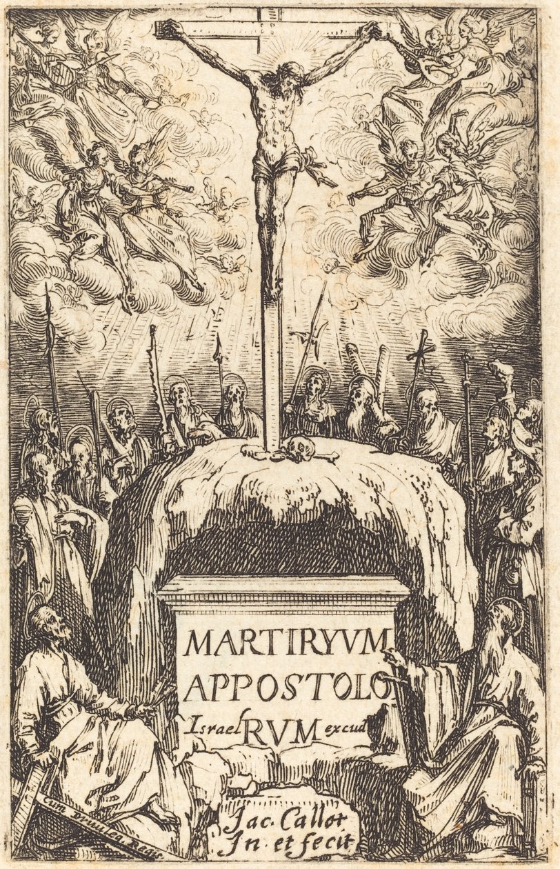 Titelsida för "Apostlarnas martyrskap" av Jacques Callot