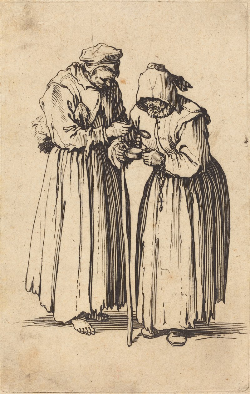 Två tiggarkvinnor av Jacques Callot